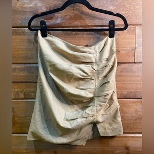 DO+BE Cream Ruched Mini Skirt